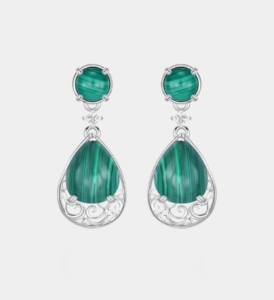 boucle d'oreille verte, pierre naturelle